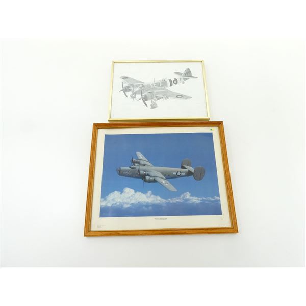 ASSORTED MILITARY AIRCRAFT FRAMED PRINTS LOT