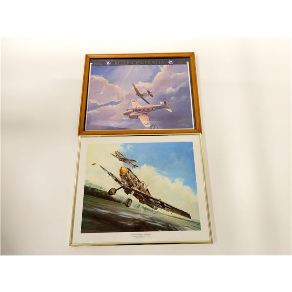 ASSORTED MILITARY WWII AIRCRAFT FRAMED PRINTS LOT