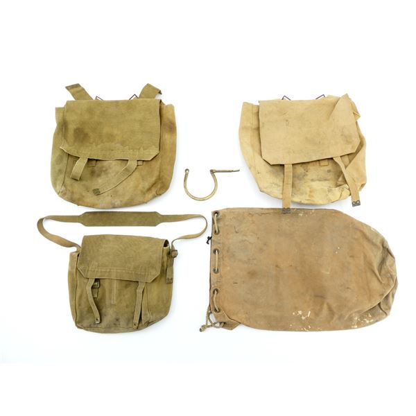 ASSORTED WWII CANADIAN / BRITISH TAN P37 WEBBING LOT