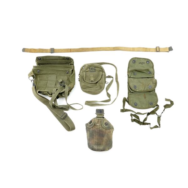 ASSORTED WWII / VIETNAM WAR U.S. / DANISH MILITARY WEBBING / POUCH LOT