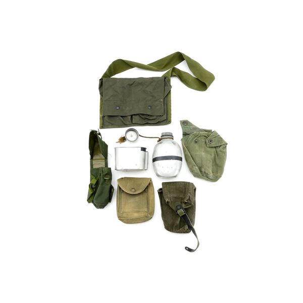 ASSORTED MILITARY POUCHES, CANTEEN COVER, ETC. LOT