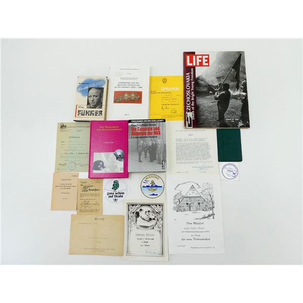 ASSORTED GERMAN / CZECHOSLOVAKIAN BOOKS, MAGAZINES, DOCUMENTS, ETC. LOT
