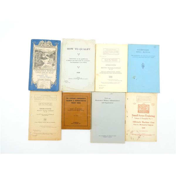 ASSORTED WWII CANADIAN / BRITISH MILITARY TRAINING MANUALS AND BRITISH MAP LOT