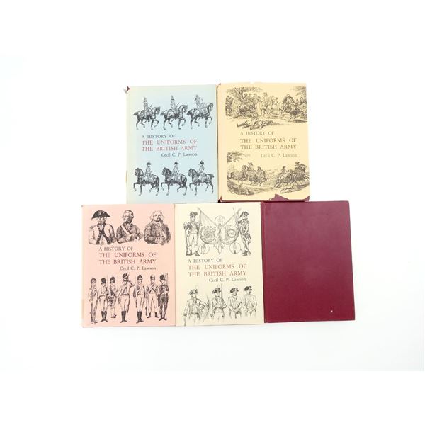 ASSORTED "A HISTORY OF THE UNIFORMS OF THE BRITISH ARMY" BOOK LOT