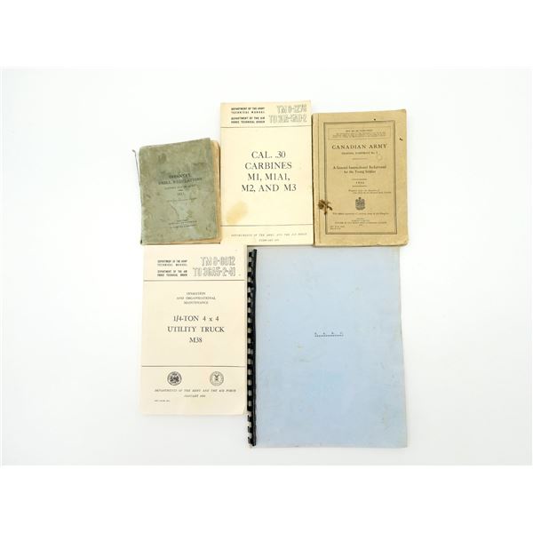 ASSORTED WWI / WWII / 1950'S MILITARY MANUALS LOT
