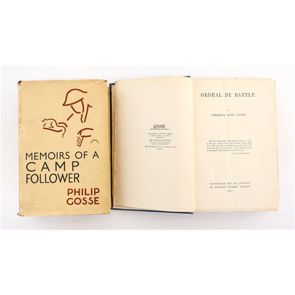 "MEMOIRS OF A CAMP FOLLOWER" AND "ORDEAL BY BATTLE" BOOK LOT