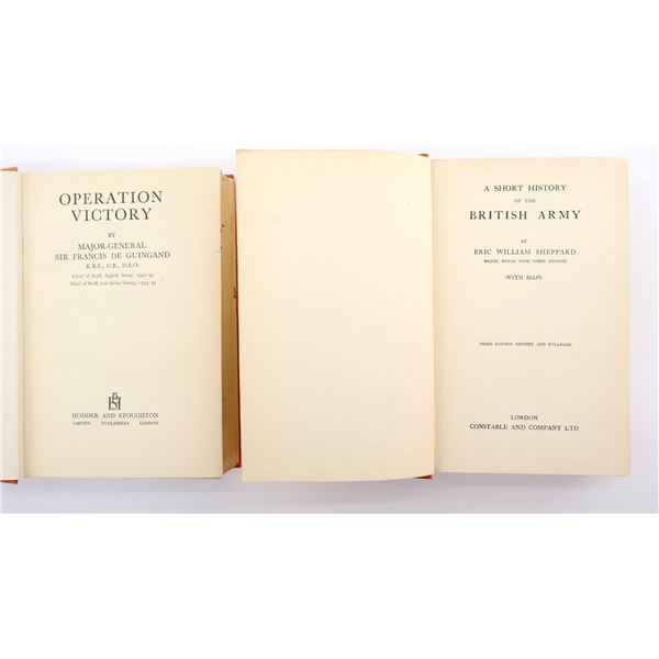 "OPERATION VICTORY" AND "A SHORT HISTORY OF THE BRITISH ARMY" BOOK LOT