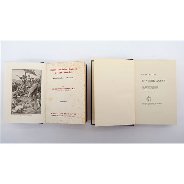 "SOME DECISIVE BATTLES OF THE WORLD" AND "AMATEUR AGENT" BOOK LOT