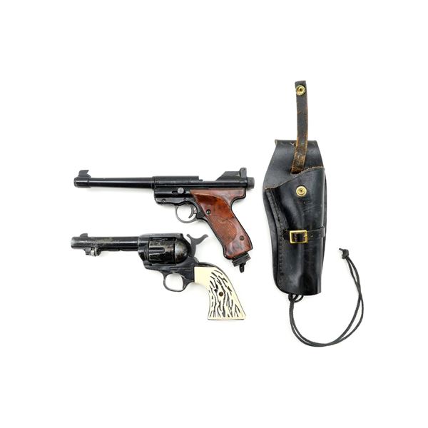 CROSMAN MARK I TARGET .22 CAL. PELLET AIR PISTOL AND CROSMAN SINGLE ACTION PELLET REVOLVER LOT