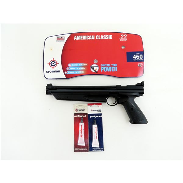 CROSMAN AMERICAN CLASSIC .22 CAL. PELLET AIR PISTOL / ETC. LOT
