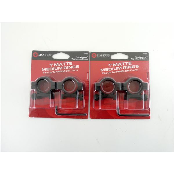 SIMMONS 1" MATTE MEDIUM RINGS LOT
