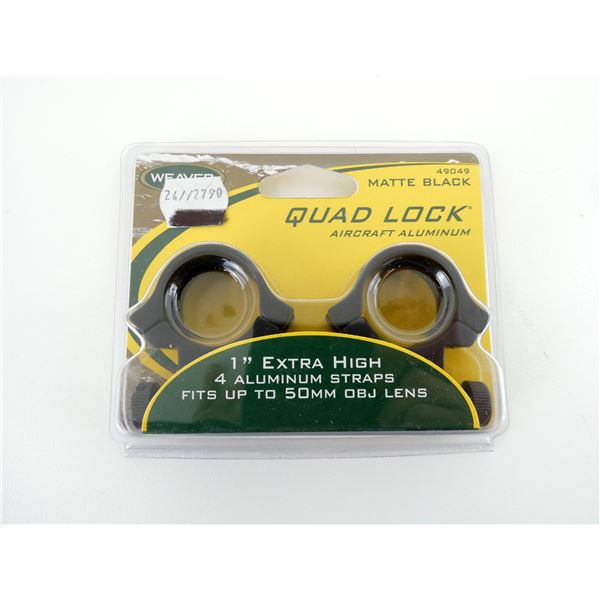 WEAVER 1" MATTE EXTRA HIGH QUAD LOCK RINGS