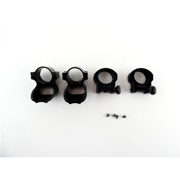 PARKER-HALE RAHS.3 1" SCOPE RINGS AND UNKNOWN 1" SEE-THRU SCOPE RINGS LOT