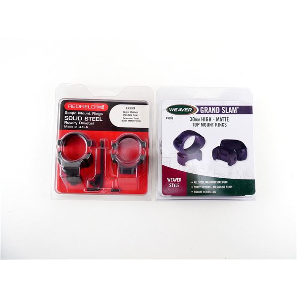 WEAVER GRAND SLAM AND REDFIELD ROTARY DOVETAIL SCOPE RINGS LOT