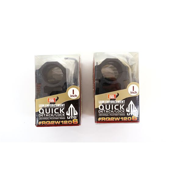 UTG QUICK DETACH UNIVERSAL PICATINNY RINGS LOT