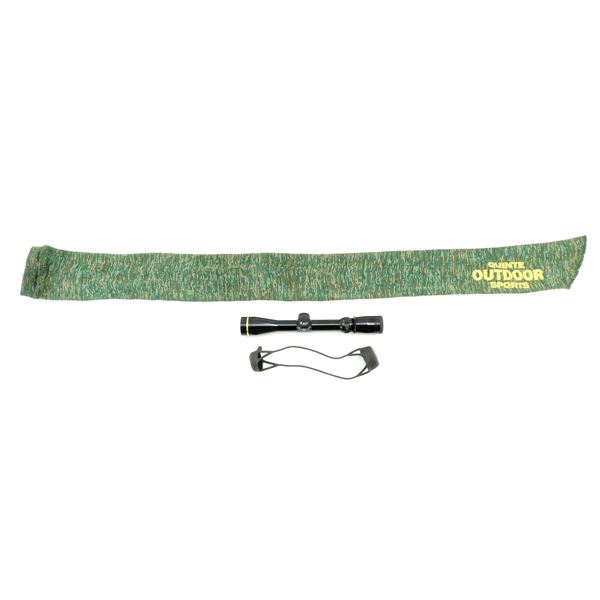 LEUPOLD VX-3 2.5-8X36MM SCOPE AND QUINTE OUTDOOR SPORTS GUN SOCK LOT