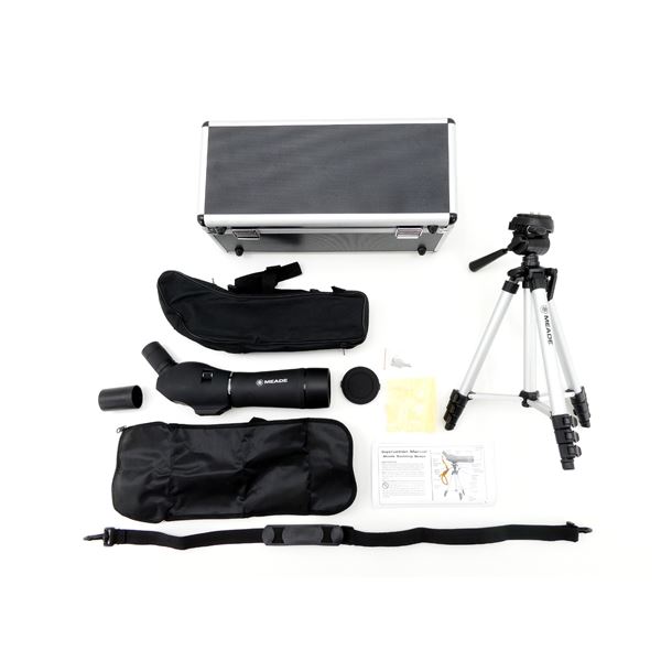 MEADE 20-60X60MM SPOTTING SCOPE WITH TRIPOD AND CARRY CASE LOT