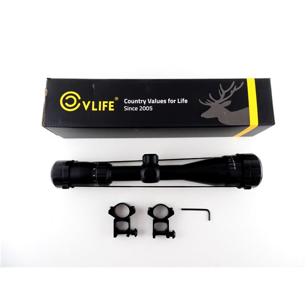 VLIFE 3-9X40MM SCOPE WITH 1" SEE-THRU RINGS