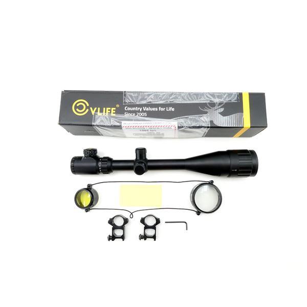 VLIFE 6-24X50MM ILLUMINATED SCOPE WITH 1" SEE-THRU RINGS