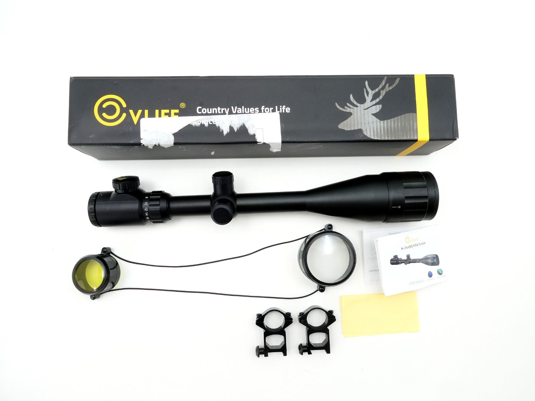 Vlife Rifle Scope VLIFE 6-24X50MM ILLUMINATED SCOPE WITH 1