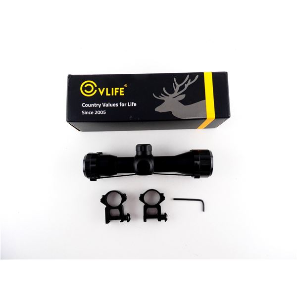 VLIFE 4X32MM SCOPE WITH 1" SEE-THRU RINGS