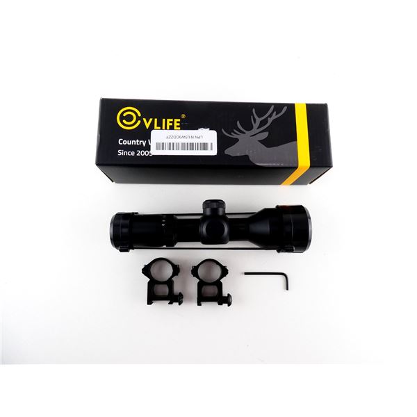 VLIFE 3-9X40MM SCOPE WITH 1" SEE-THRU RINGS