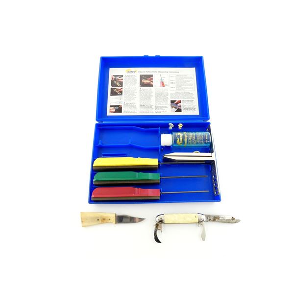 ** PICK UP ONLY ** RICHARDS R.C.M.P FOLDING KNIFE / CUSTOM KNIFE / GATCO KNIFE SHARPENING KIT LOT