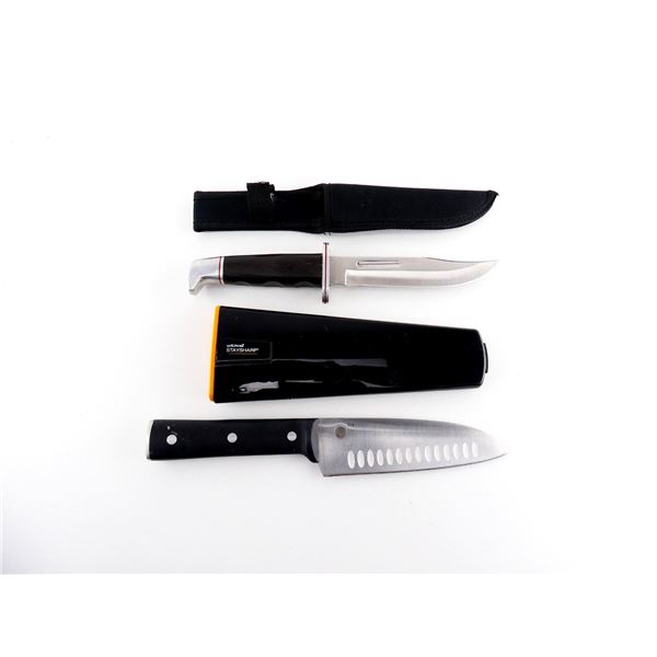 WILTSHIRE STAYSHARP KNIFE AND UNKNOWN HUNTING KNIFE LOT