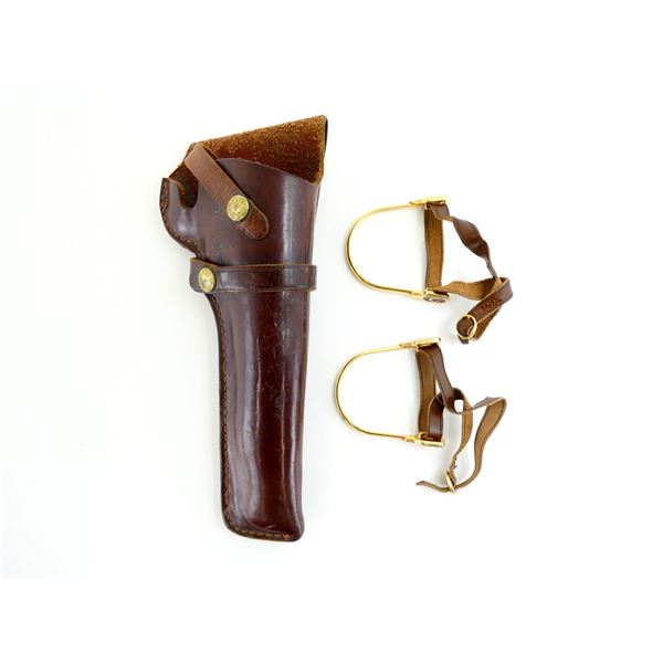 BLACK SHEEP BRAND RIGHT-HANDED HOLSTER AND CHILD SPURS LOT