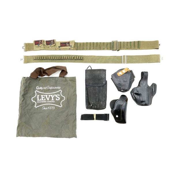 ASSORTED RIGHT-HANDED HOLSTERS AND UTILITY BELT LOT