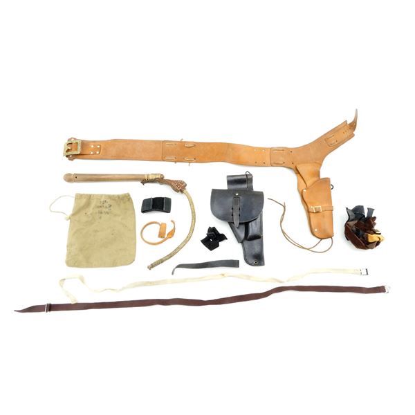 ASSORTED LEATHER BELT / HOLSTERS / ETC. LOT