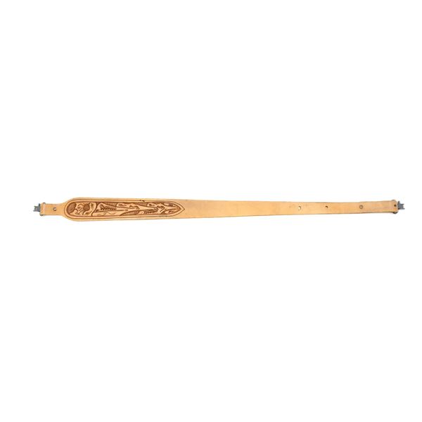 TOOLED BROWN LEATHER SLING