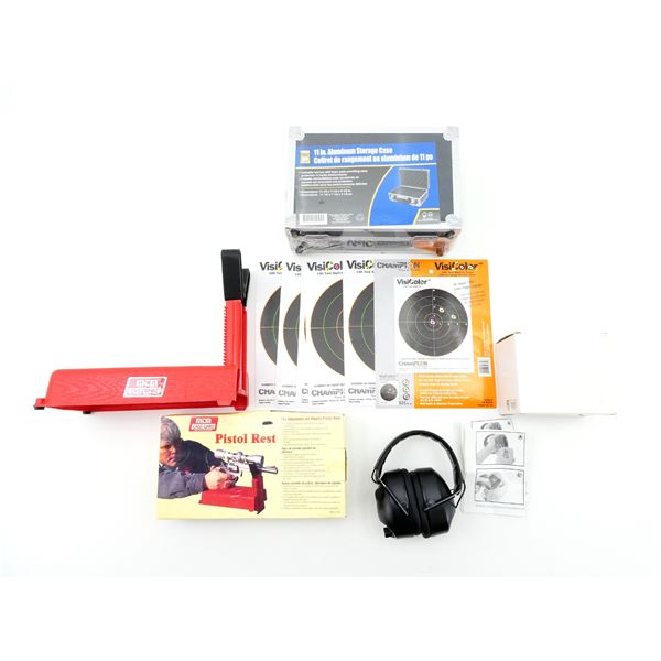 ASSORTED GUN RANGE ACCESSORIES LOT