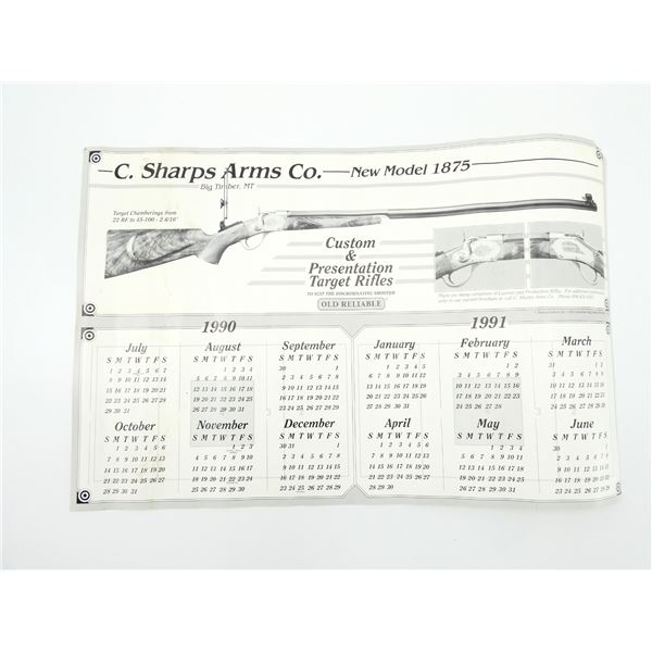 C. SHARPS ARMS CO. 1990 / 1991 WALL CALENDAR