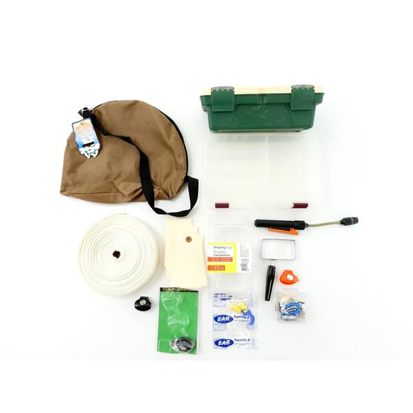 ASSORTED STORAGE BOXES, TRIGGER LOCKS AND NYLON / ETC. LOT