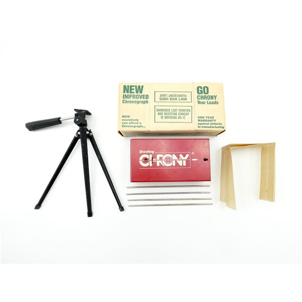 SHOOTING CHRONY MODEL F-1 AND TRIPOD LOT