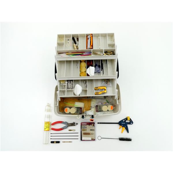 PLANO TACKLE BOX WITH ASSORTED TOOLS LOT