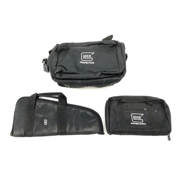 BOB ALLEN PISTOL CASE AND ASSORTED GLOCK BAGS LOT