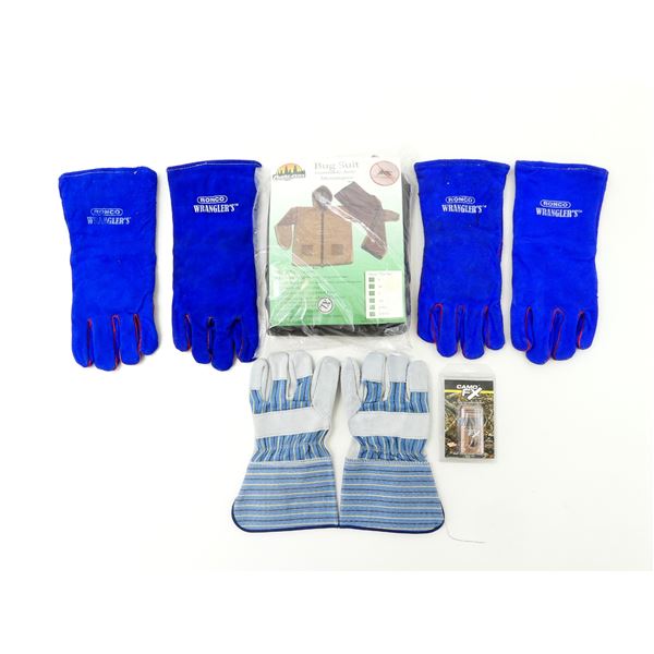 BUG SUIT / RONCO WRANGLER'S GLOVES / ETC. LOT