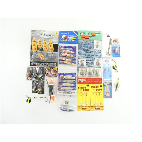 ASSORTED FISHING HOOKS AND LURES LOT