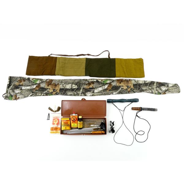 ** PICK UP ONLY ** HOPPE'S PISTOL CLEANING KIT / GUN SOCKS / GAME CALLS LOT