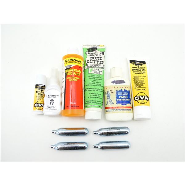 ** PICK UP ONLY ** ASSORTED GUN CLEANING SUPPLIES AND CO2 LOT