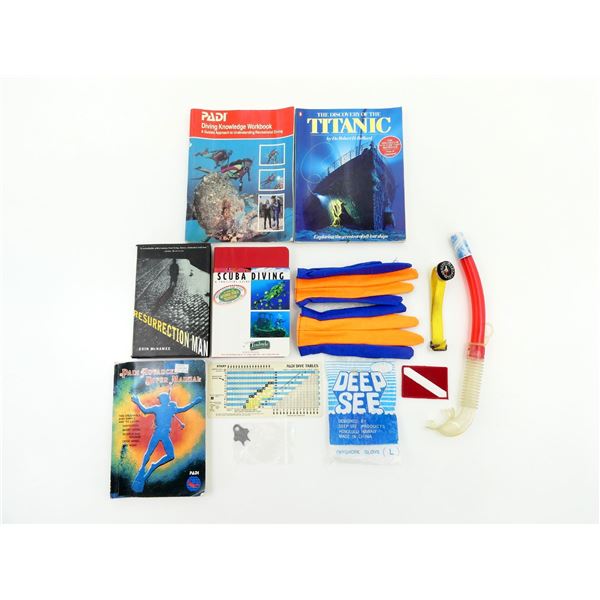 ASSORTED SCUBA DIVING / ETC. BOOKS AND TOYS LOT