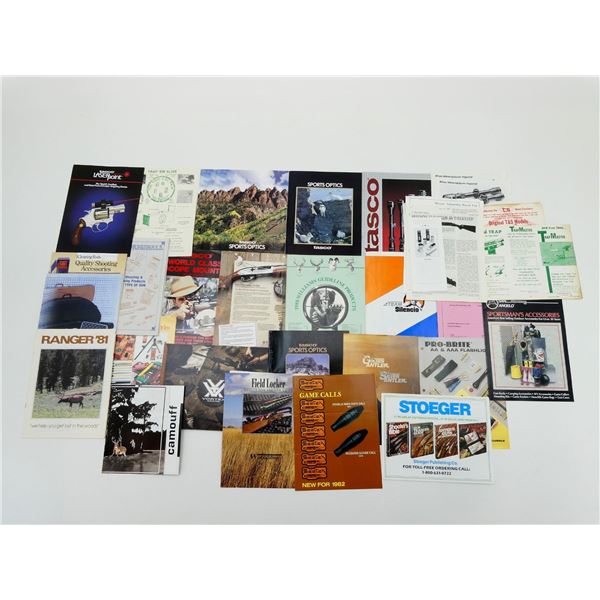 ASSORTED FIREARMS AND RIFLESCOPES CATALOGUES / BROCHURES ETC. LOT