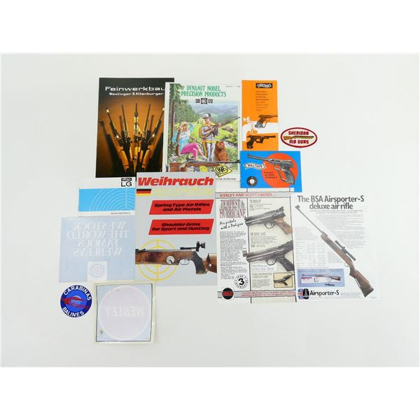 ASSORTED AIR GUNS CATALOGUES / BROCHURES / ETC. LOT