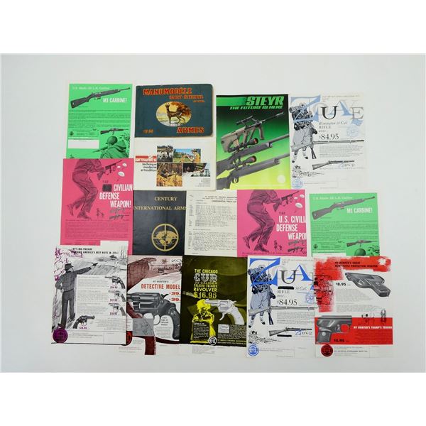 ASSORTED HY HUNTER / STEYR / CENTURY INTERNATIONAL ARMS CATALOGUE AND PAMPHLET / ETC. LOT