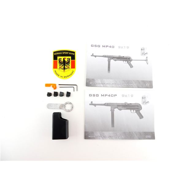 GSG MP40P TOOLS / FRONT SIGHTS / ETC. AND UNKNOWN 9MM MAG LOADER  LOT
