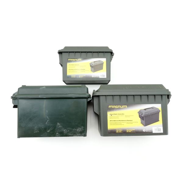 MAGNUM AND MTM DRY AMMO / STORAGE BOX LOT