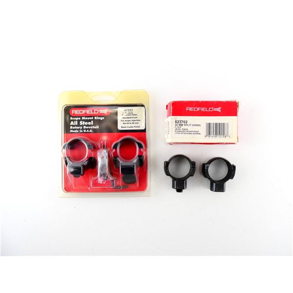 REDFIELD 30MM SPLIT HIGH AND 1" MEDIUM RINGS LOT
