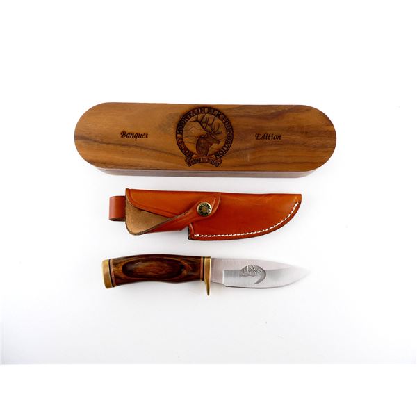 ROCKY MOUNTAIN ELK FOUNDATION BANQUET EDITION KNIFE AND DISPLAY CASE LOT